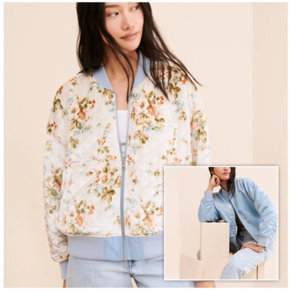 🎉FLASH SALE🎉 Urban outfitter Reversible Velvet Floral Bomber Jacket - Picture 2 of 11